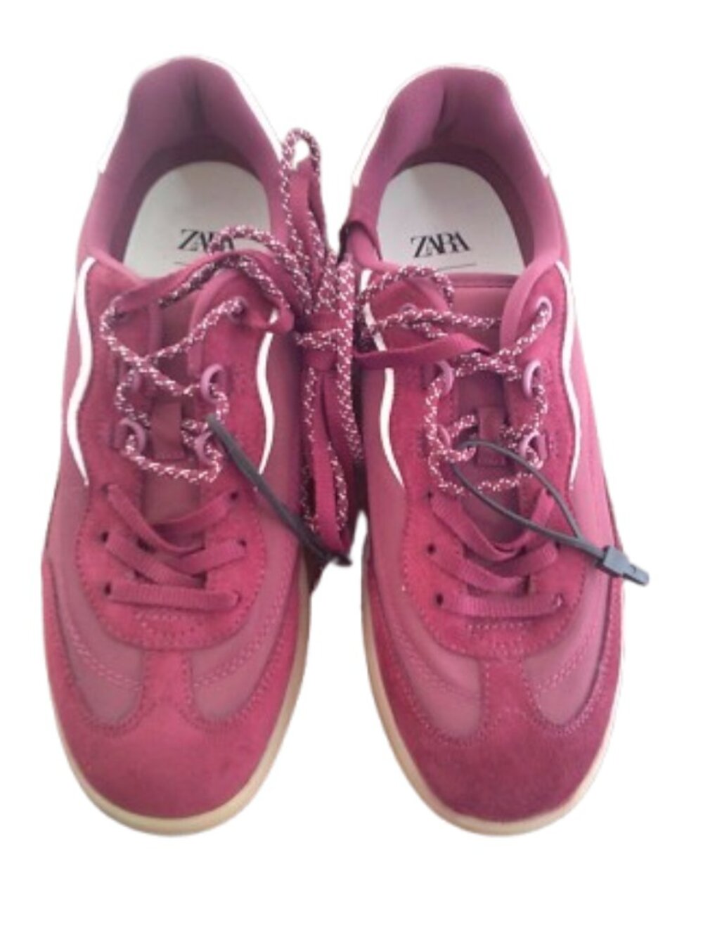 Zara Sneakers for Women Size 7.5 EU size 38 Burgundy Zara Contrast Trainers